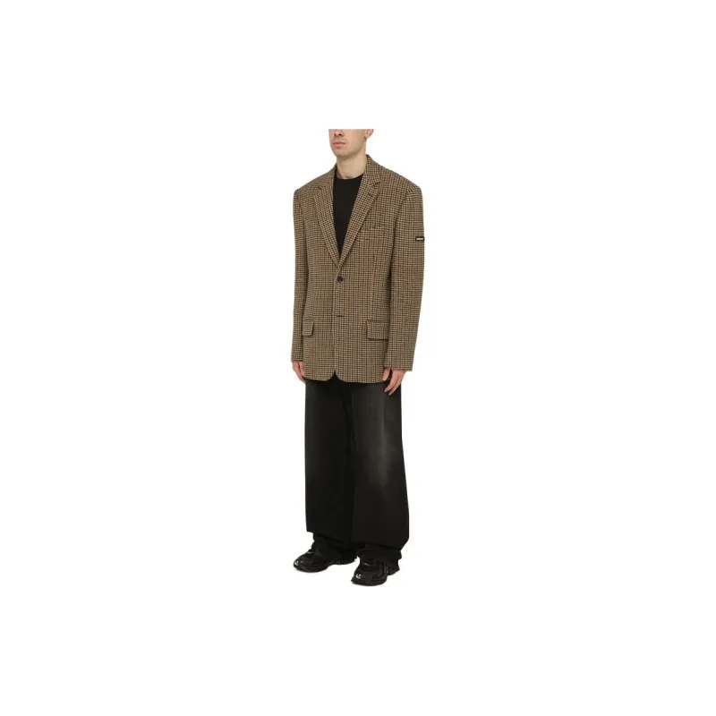 Balenciaga Houndstooth Button Up Jacket-2
