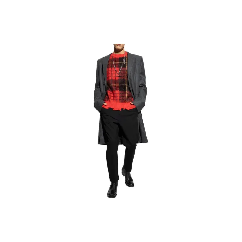 Alexander McQueen Check Pattern Distressed Jumper-6