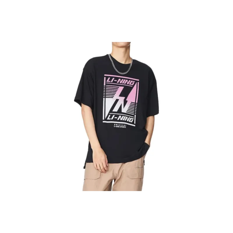 LiNing China Li Ning T Shirts Men Black-3