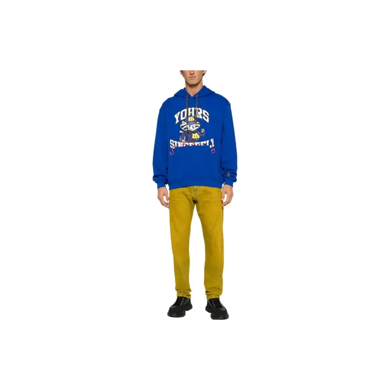MSGM Graphic Printed Drawstring Hoodie-2
