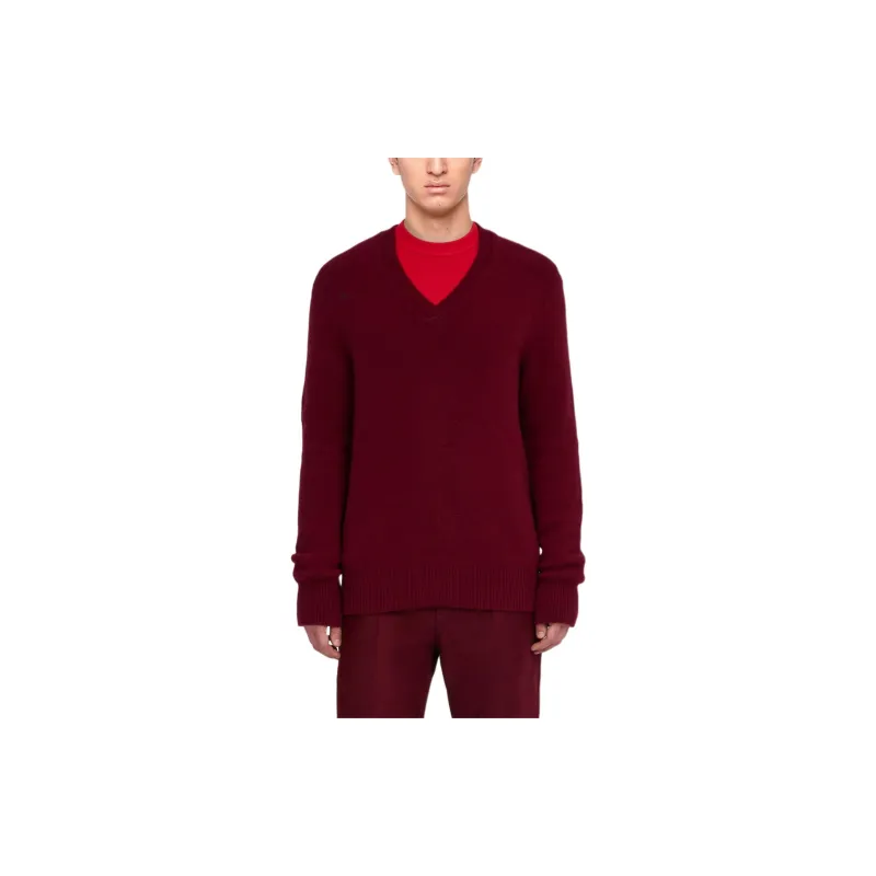 FERRAGAMO FW24 Cashmere Sweater Men Dark Red-1