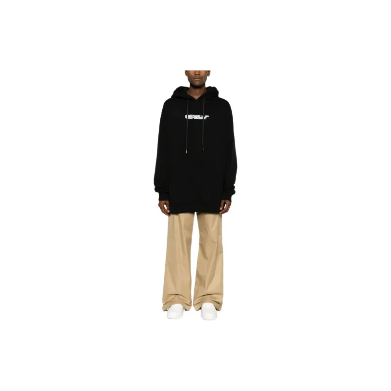 OFF WHITE Logo Printed Drawstring Hoodie-1