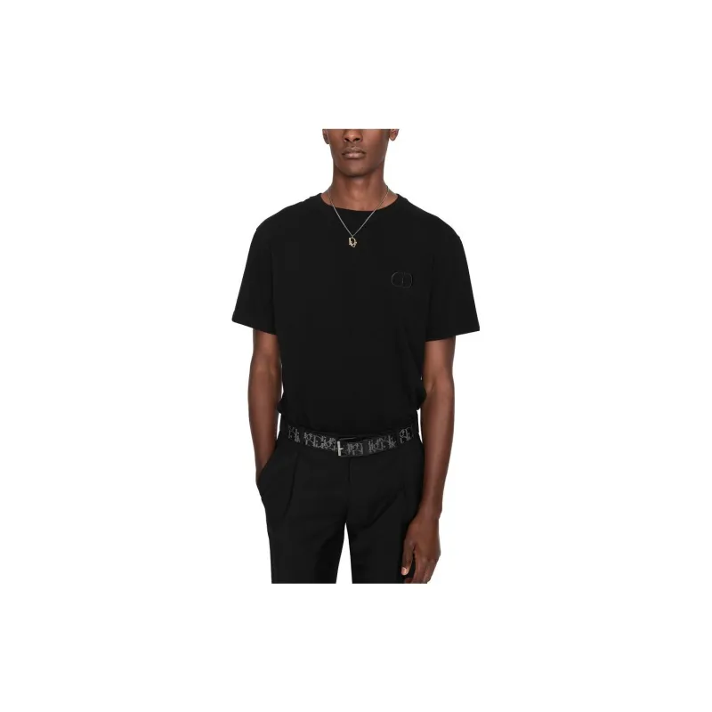 DIOR Logo Embroidered Crewneck T Shirt-1