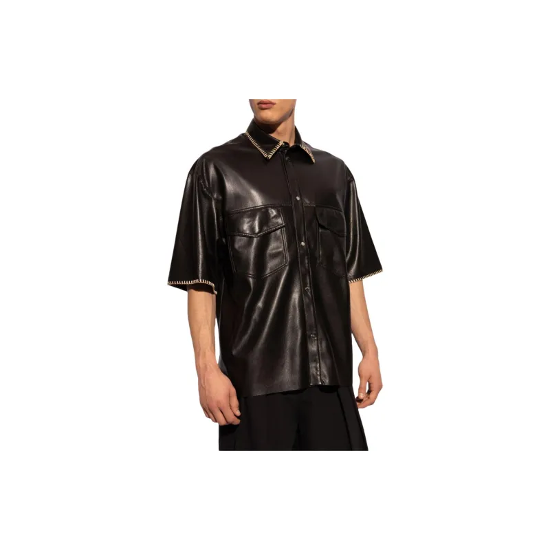 NANUSHKA Mance Trim Detailed Short Sleeved Boxy Shirt-3