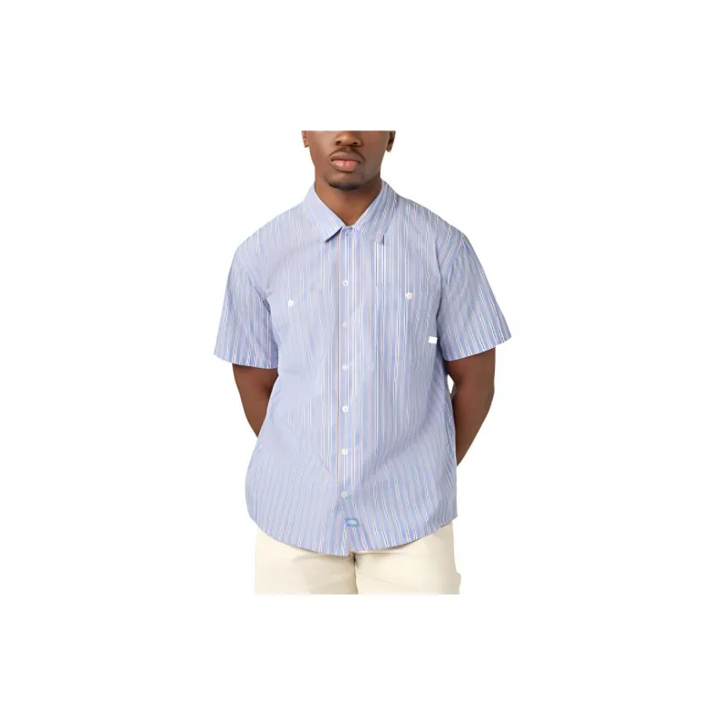 Dickies Shirt Men's Blue/Brown Stripes-3