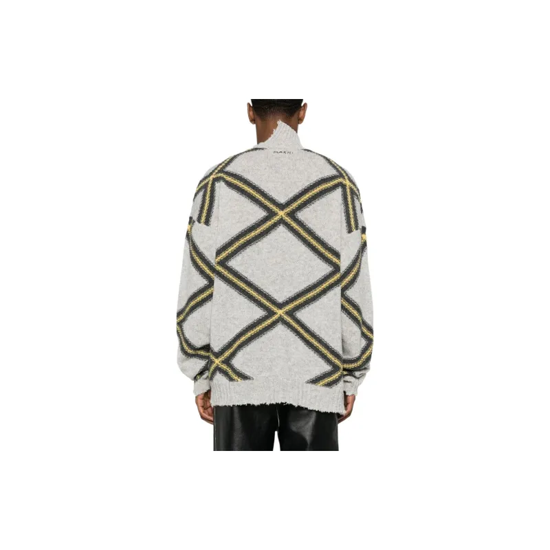 MARNI Diamond check Distressed Jumper-2