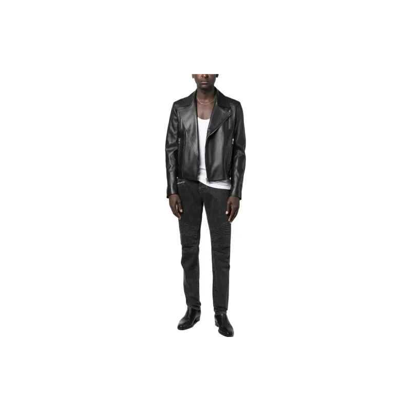 BALMAIN SS23 Leather Jacket Men's Black-1