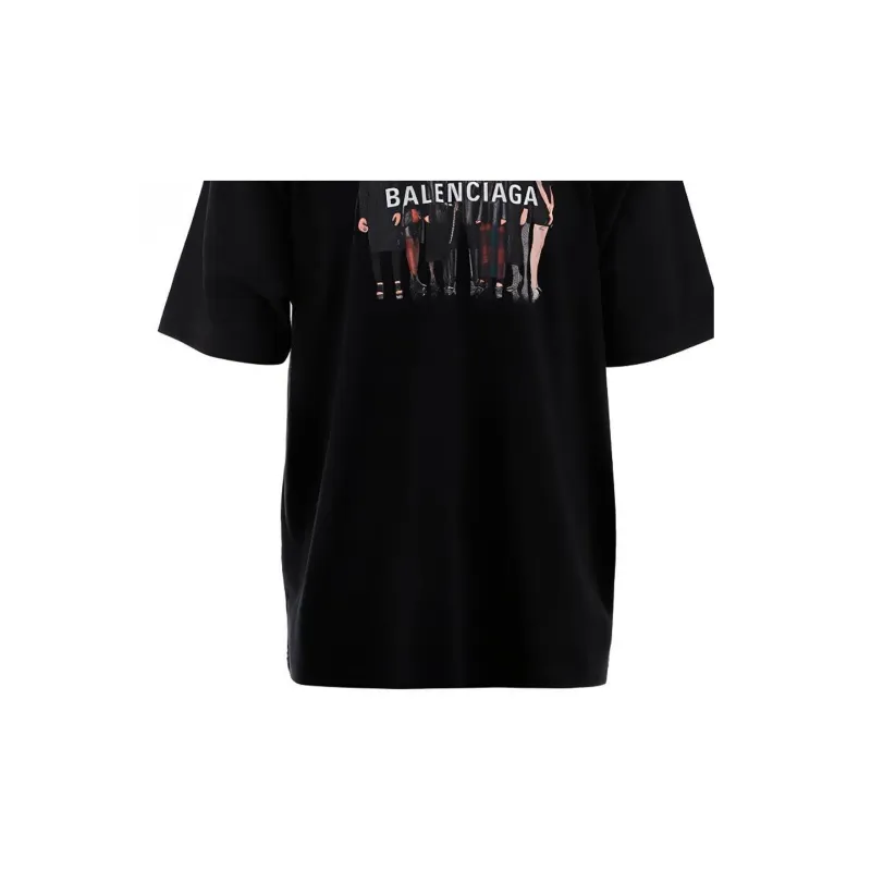 Balenciaga T Shirt Loose Fit Style Men's Black-5