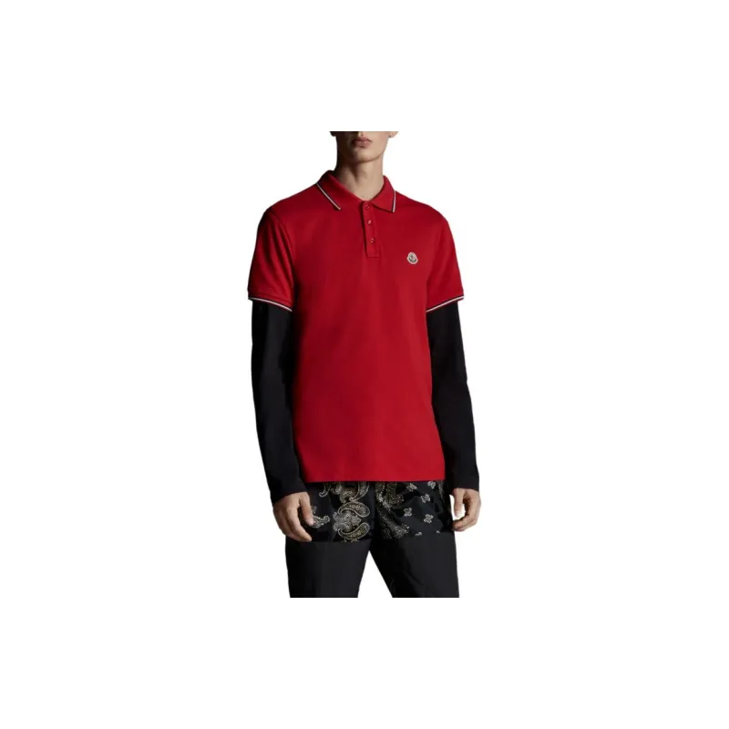 Moncler Polo Shirts Men Red-3
