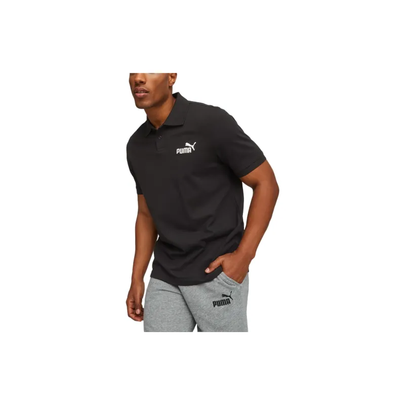 PUMA Essentials Pique Polo Shirt Men's Black-1