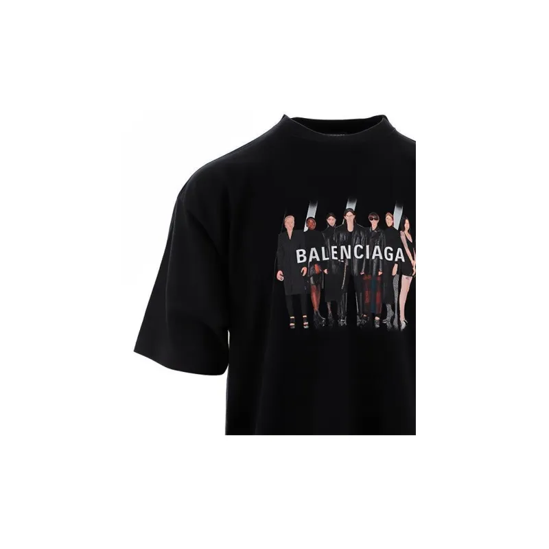 Balenciaga T Shirt Loose Fit Style Men's Black-4