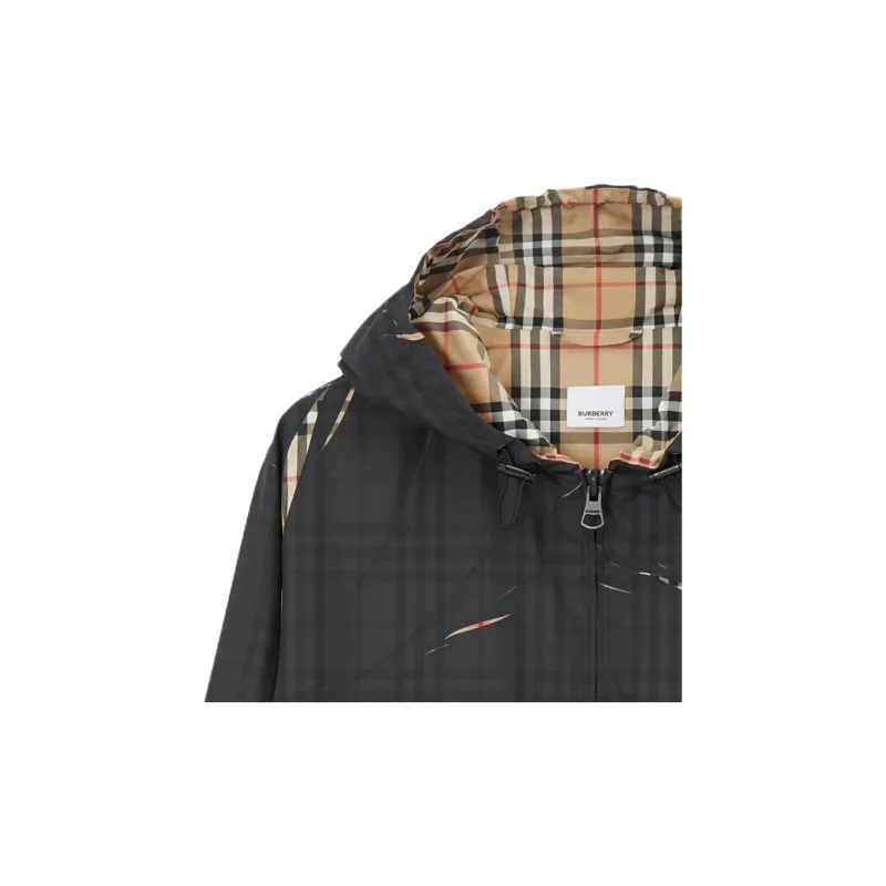 Burberry Sliced Check Hooded Jacket-5