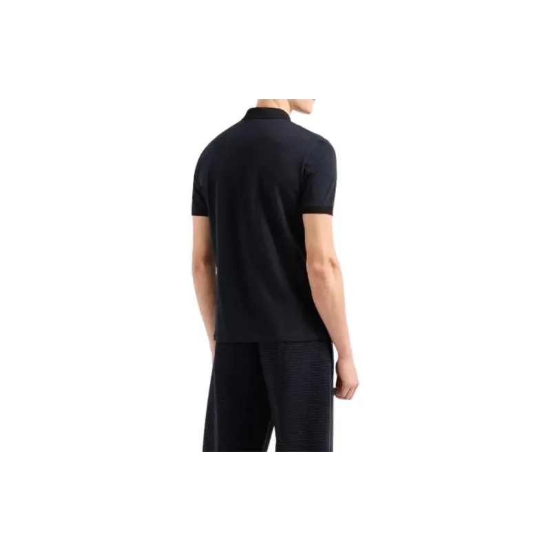 EMPORIO ARMANI Logo Embroidered Short Sleeved Polo Shirt-3