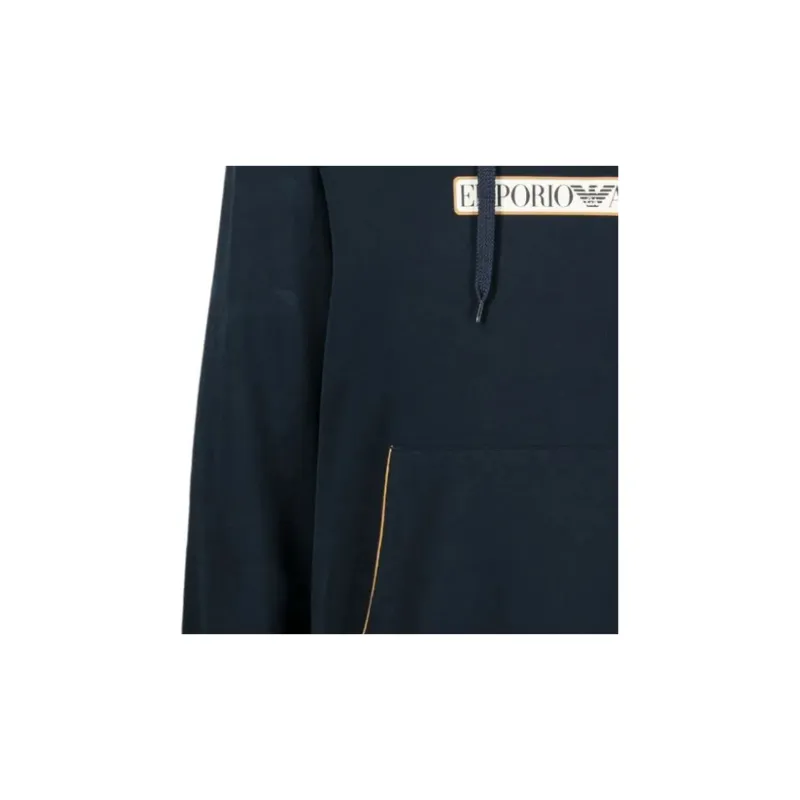 EMPORIO ARMANI Logo print Piped trim Hoodie-5