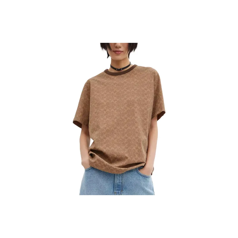 COACH SS24 T Shirt Unisex Brown-2