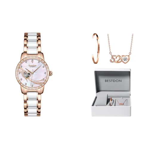 Bestdon Automatic Mechanical Movement Ceramic Strap Watch Women's Watch Mother of Pearl Color Watch Dial