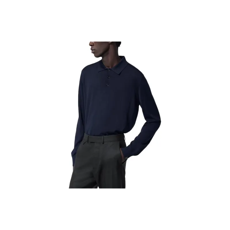 LOUIS VUITTON Silk And Cashmere Blend Long Sleeved Polo Shirt-4