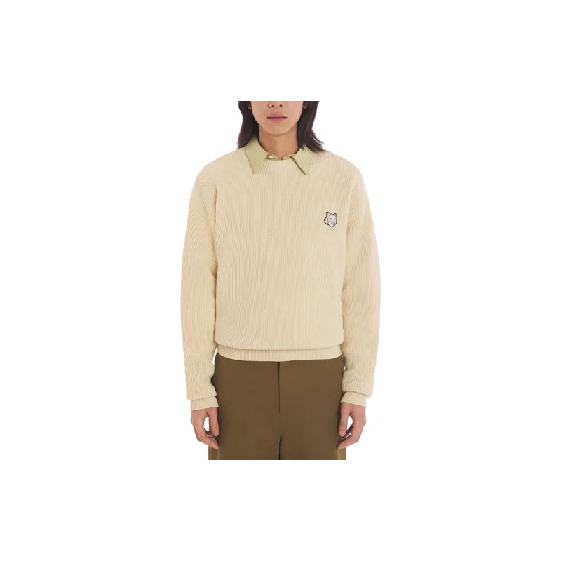 Maison Kitsune Fox Head Patch Knitted Jumper-3