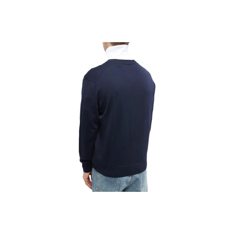 Maison Kitsune Embroidered-logo Wool Cardigan-2