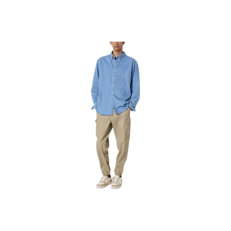 UNIQLO Shirts Men Sky Blue-2