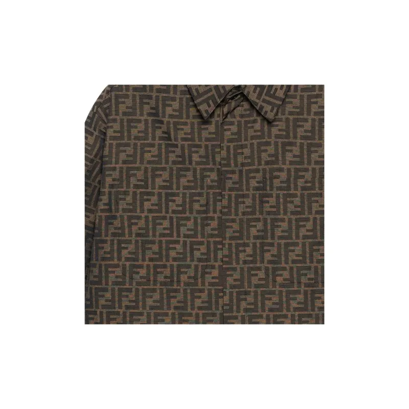FENDI All Over Monogram Jacquard Overshirt-6