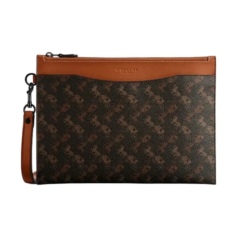 COACH Hitch Coated Canvas Clutch Tubas Men's Truffle-0
