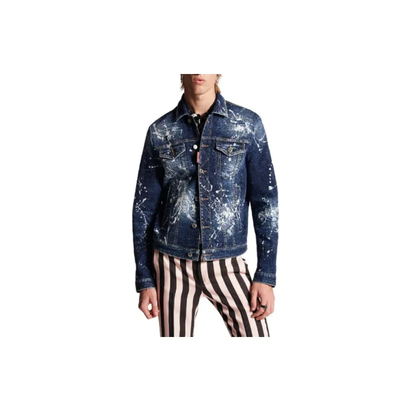 DSQUARED 2 Fireworks Wash Dan Jean Jacket Jackets Coats Men's Blue-2