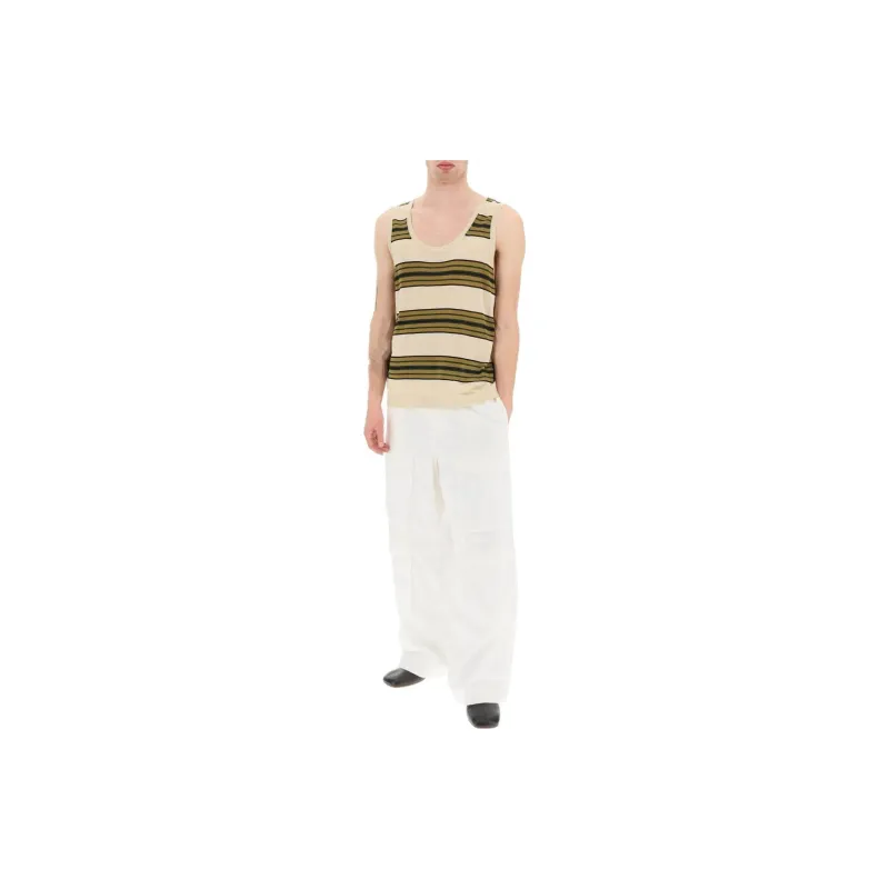 DRIES VAN NOTEN Tank Tops Men Beige-1
