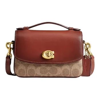 COACH Cassie Coated Canvas Shoulder Bag Crossbody Bag Handbag Small Size Women's Rusty Brown