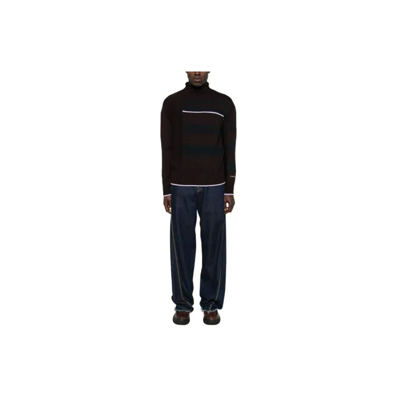 Lanvin Striped Mock Neck Knitted Jumper-1