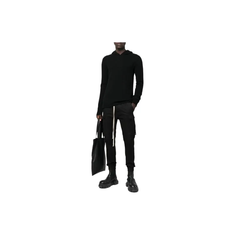 RICK OWENS Wool cashmere Hooded Jumper-1