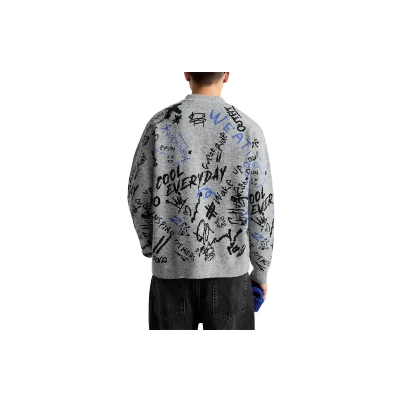 ZARA Sweater Men's Zebra Print Gray-3