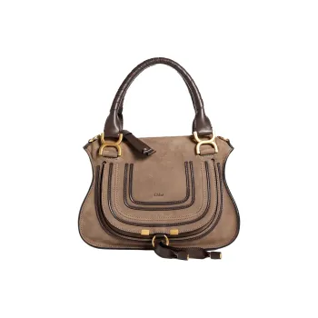 Chloe Marcie Calfskin Shoulder Bag Crossbody Bag Handbag Women's Dark Brown
