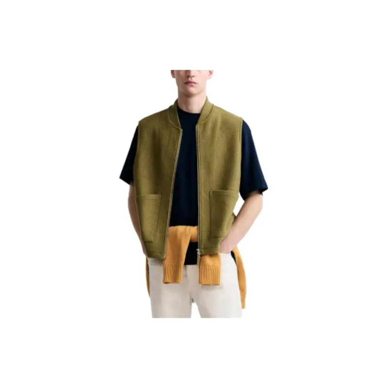 ZARA Vests Men Olive Green-2
