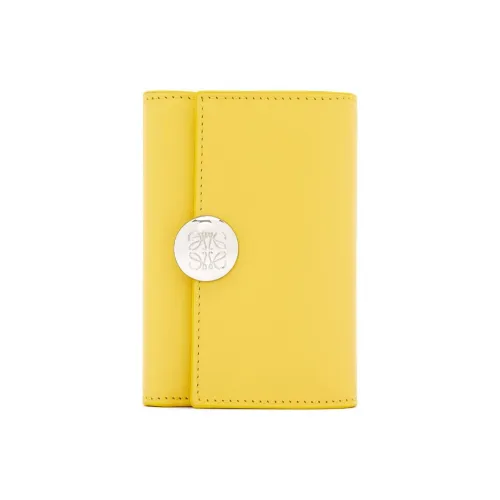 LOEWE Shiny Nappa Calfskin Wallet Small Size Women's Corn Yellow
