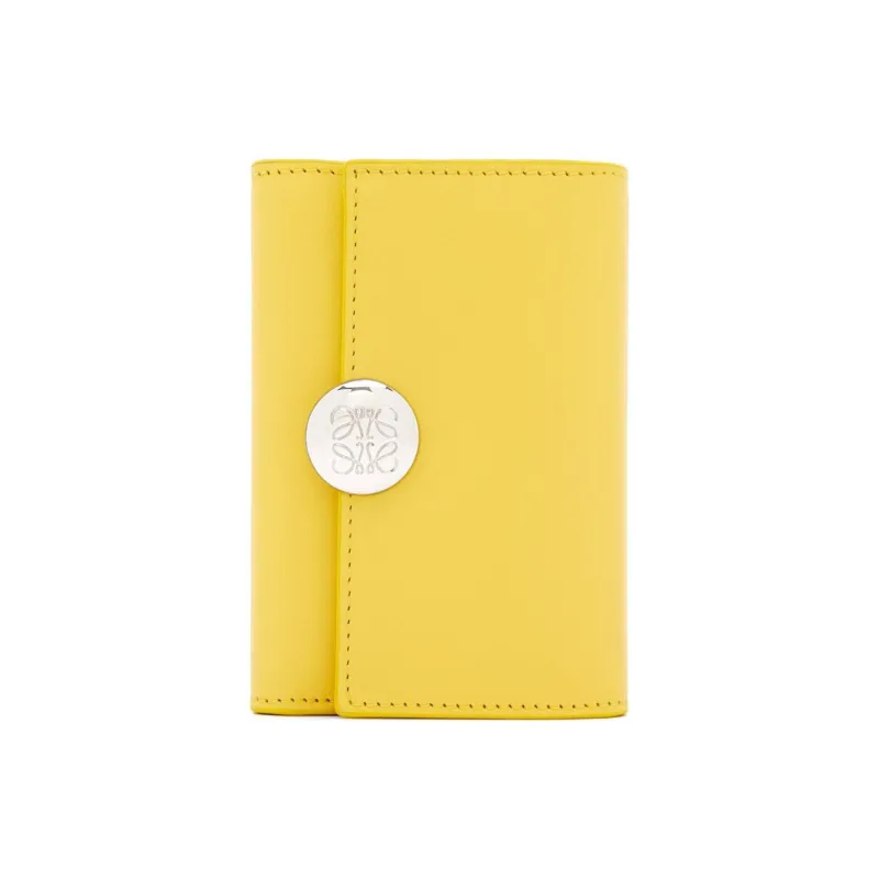LOEWE Shiny Nappa Calfskin Wallet Small Size Women's Corn Yellow-0
