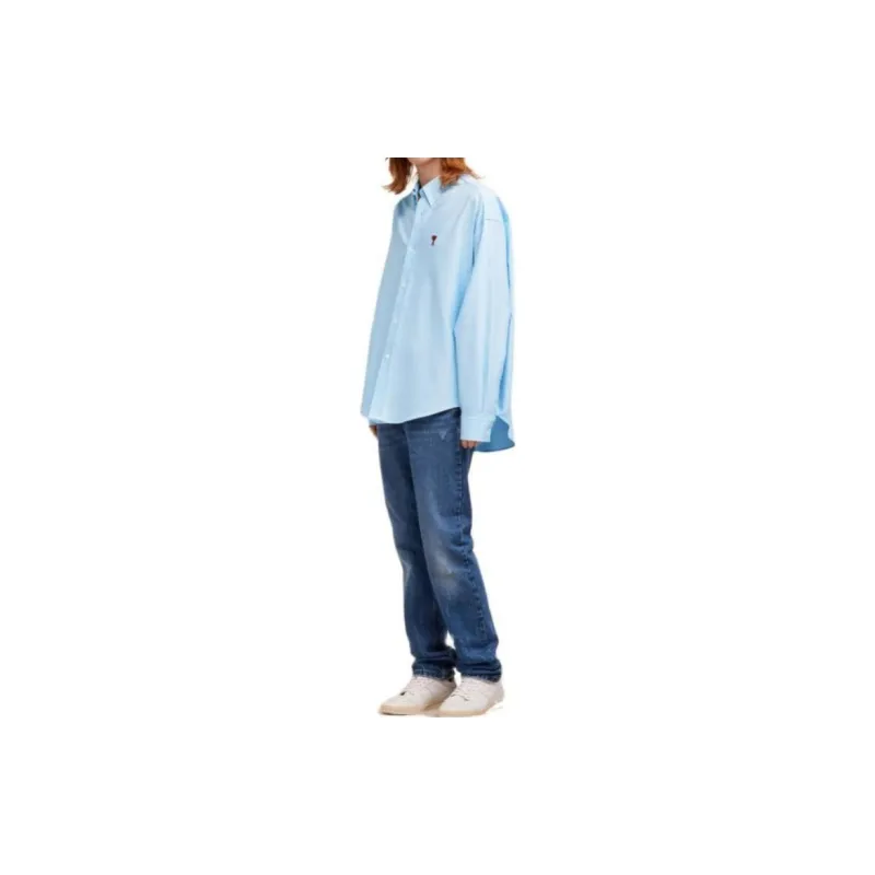 AMIPARIS Logo embroidered Poplin Shirt-3