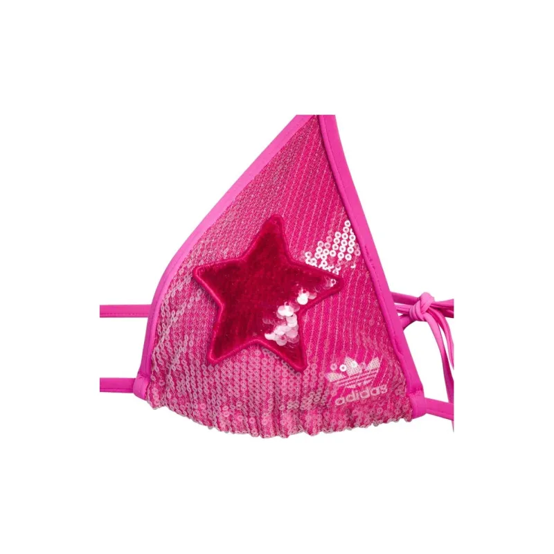 Adidas Ivy Park Sequin Triangle Bikini Top Shock Pink-1