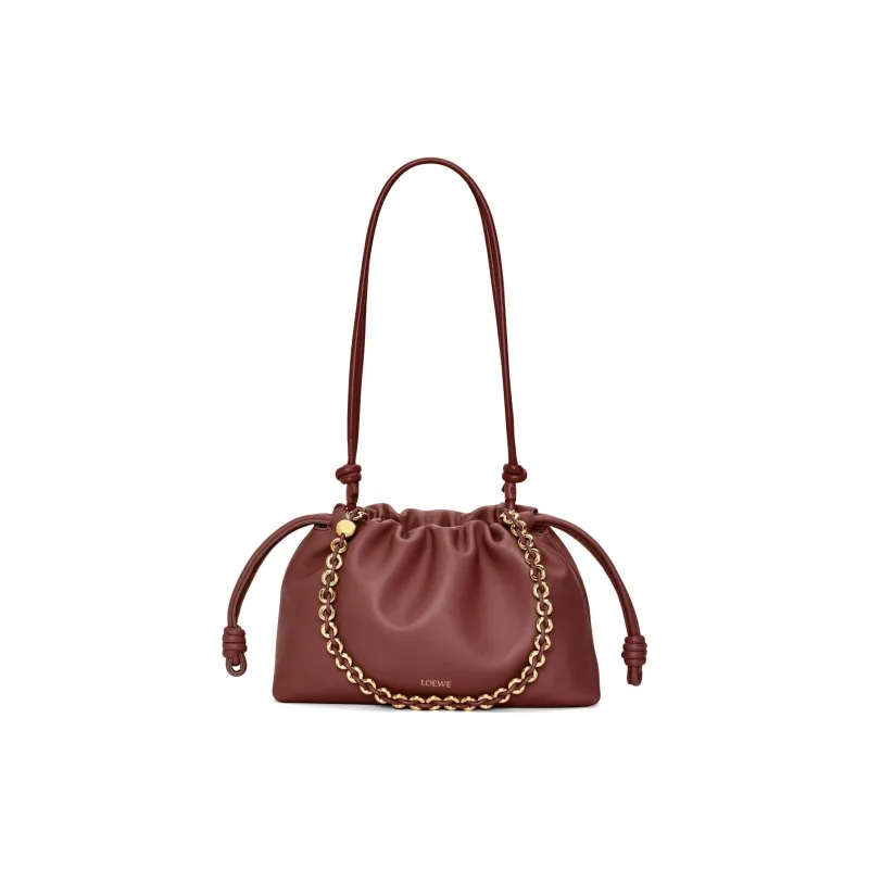LOEWE Flamenco Soft Nappa Lambskin Handheld Crossbody Bag, Shoulder Bag Medium Size Women's Dark Brown-1