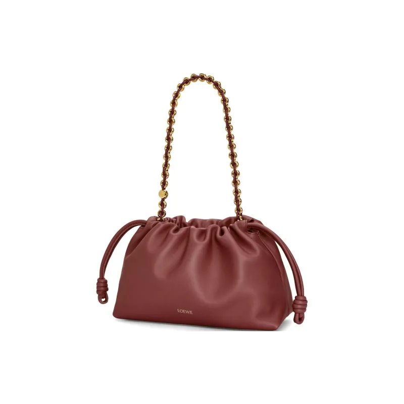 LOEWE Flamenco Soft Nappa Lambskin Handheld Crossbody Bag, Shoulder Bag Medium Size Women's Dark Brown-4