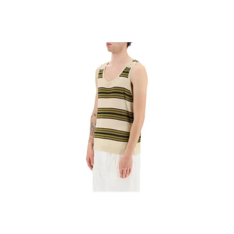 DRIES VAN NOTEN Tank Tops Men Beige-2