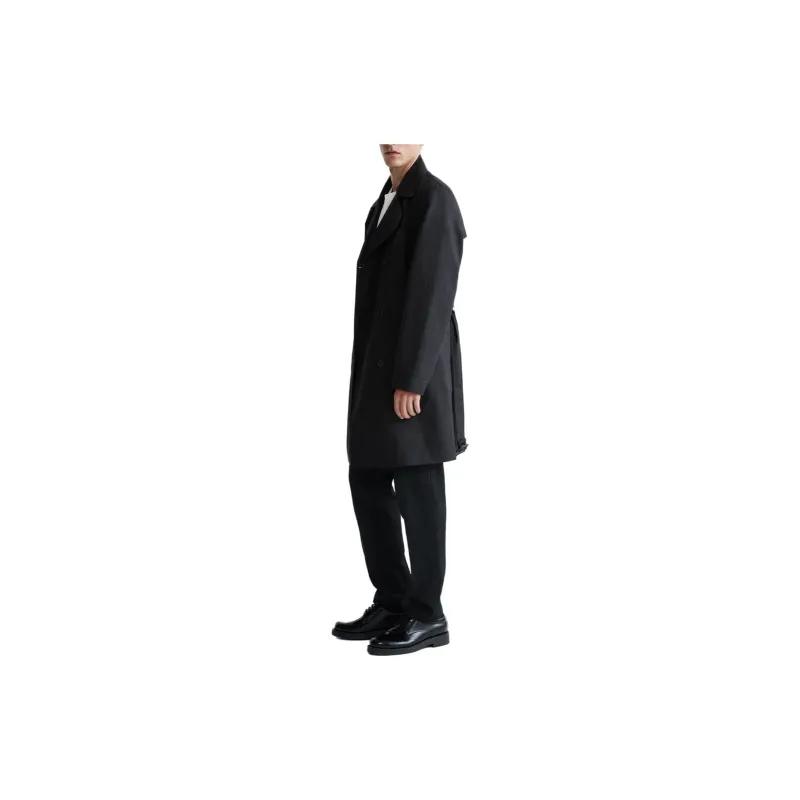 ZARA Trench Coats Men Black-3