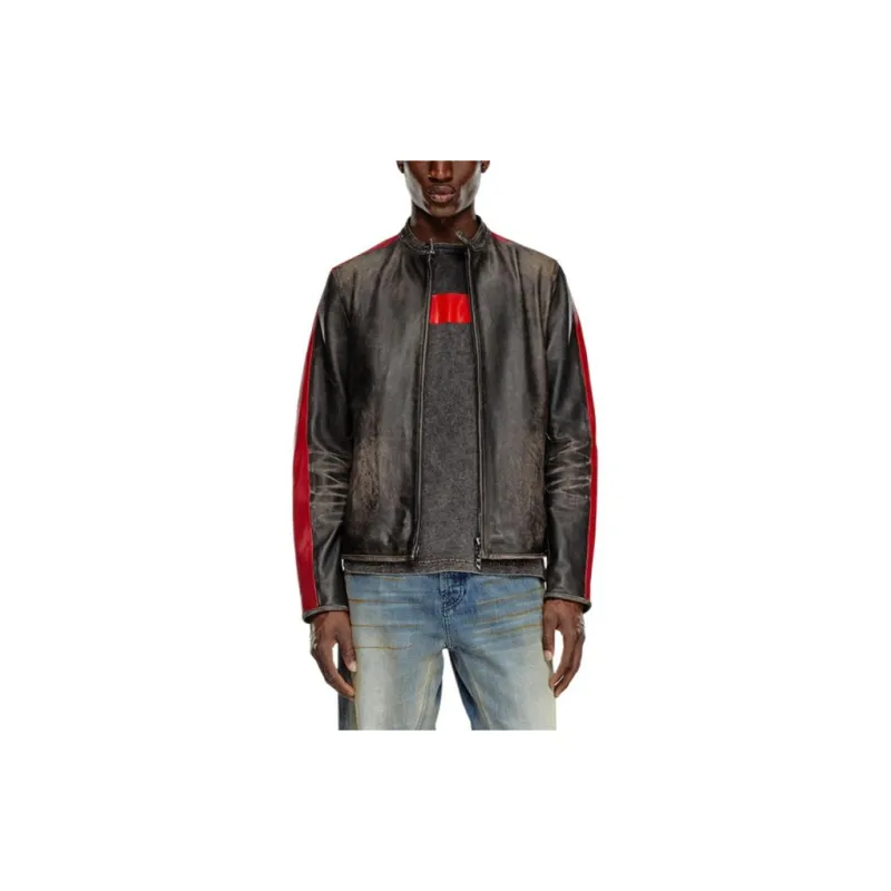 DIESEL Distressed L Renn Leather Jacket-2
