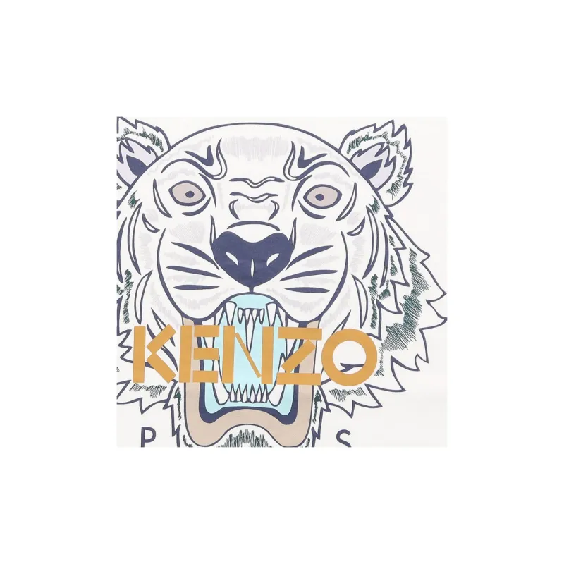 KENZO Classic Tiger Head T Shirts Men White-4