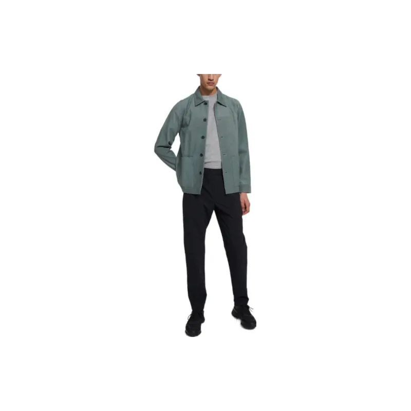 THEORY Leather Jackets Men Light Green-1