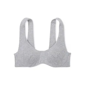 Victoria's Secret PINK Bralettes Tops Base Cotton Unlined Scoop Bra/MHG Bra Women's Medium Gray