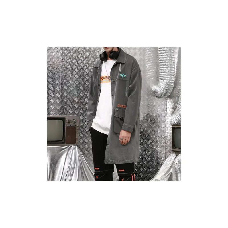 GENANX Trench Coats Unisex Gray-2