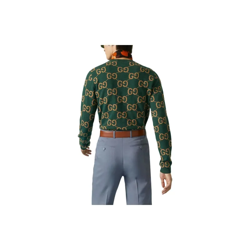 GUCCI Gg Monogram Crewneck Knitted Jumper-2