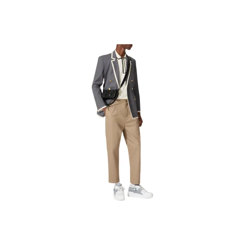 Valentino Mid Rise Pleated Straight Leg Trousers-4
