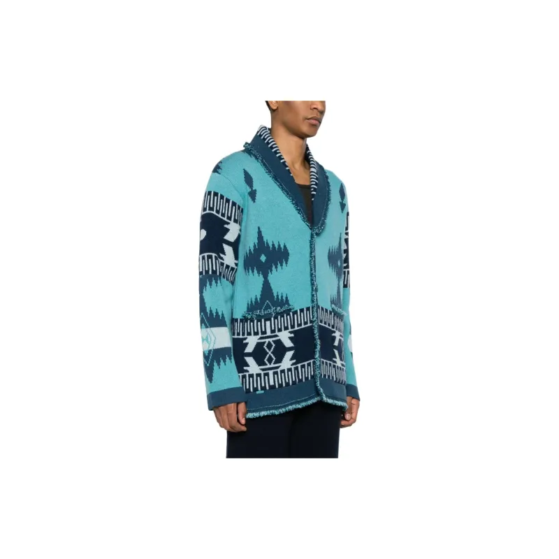 Alanui Icon Pattern Jacquard Fringed Detailed Cardigan-3